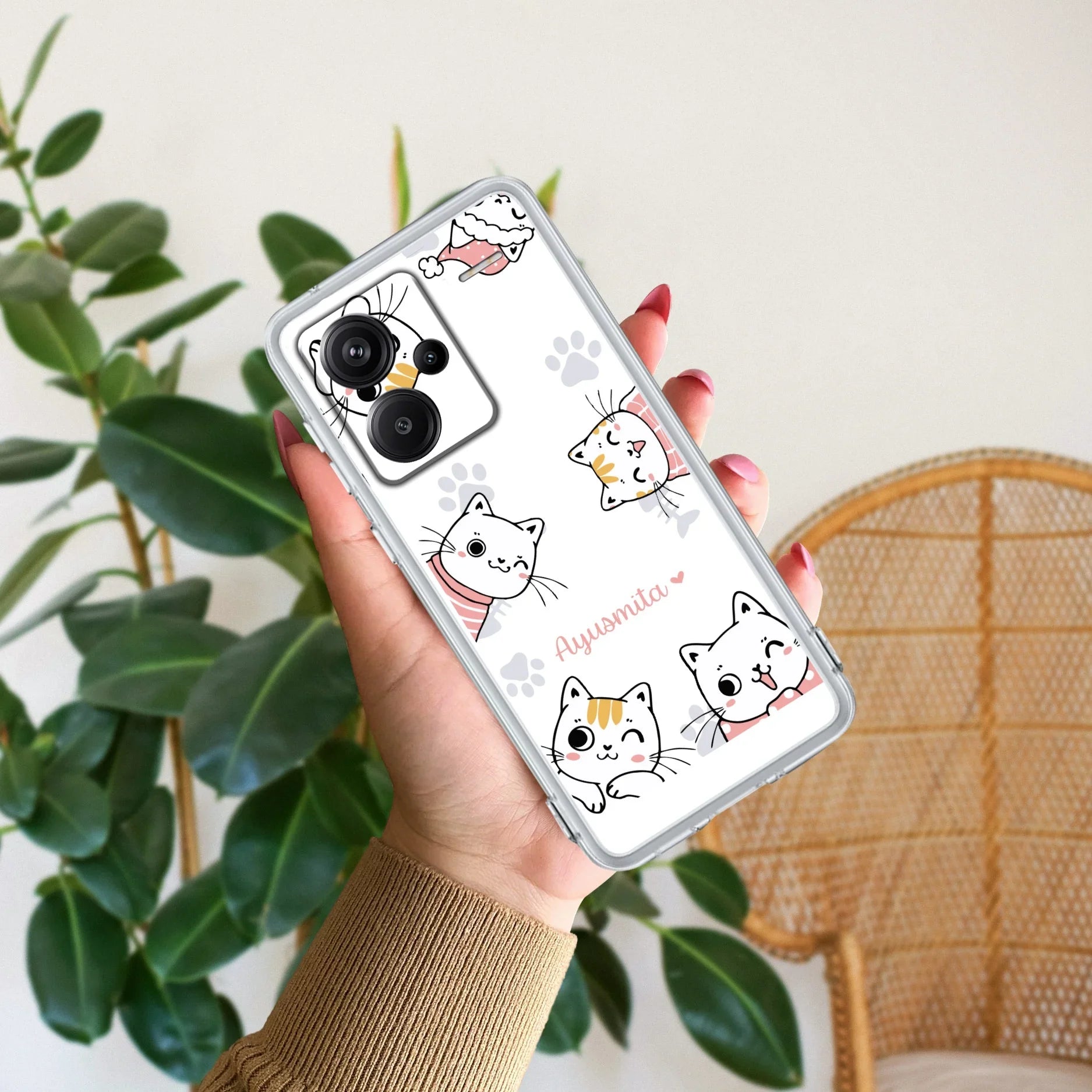 Cute Cat Customize Transparent Silicon Case For Redmi/Xiaomi - ShopOnCliQ