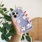 Cute Cat Customize Transparent Silicon Case For Redmi 13C 4G