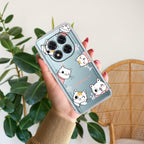 Cute Cat Customize Transparent Silicon Case For REDMI Note 14 SE 5G