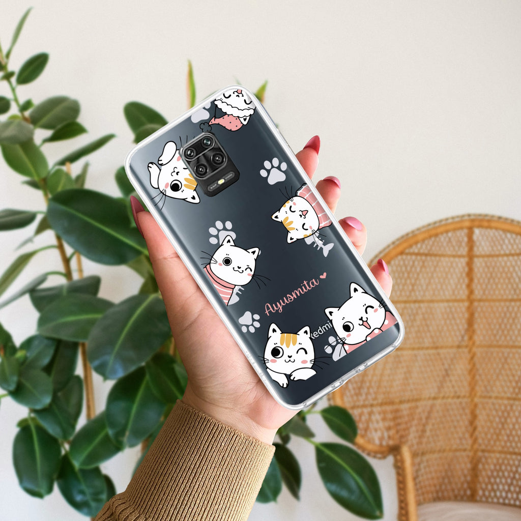 Cute Cat Anti Yellow Case For Redmi Note 10 lite