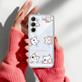 Cute Cat Customize Anti Yellow Case For Samsung Galaxy A55 5G