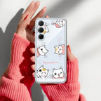 Cute Cat Customize Anti Yellow Case For Samsung Galaxy A55 5G