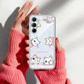 Cute Cat Customize Transparent Silicon Case For Samsung Galaxy M13