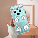 Cute Cat Customize Transparent Silicon Case For Vivo T4 5G