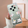 Cute Cat Customize Transparent Silicon Case For Vivo X200 5G