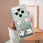 Cute Cat Customize Transparent Silicon Case For Vivo X200 5G