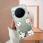 Cute Cat Customize Transparent Silicon Case For Vivo - ShopOnCliQ