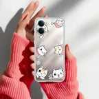 Cute Cat Customize Transparent Silicon Case For Vivo Y19e