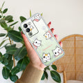 Cute Cat Customize Transparent Silicon Case For Vivo Y200 5G
