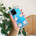 Cute Cat Customize Transparent Silicon Case For Vivo Y35