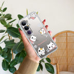 Cute Cat Customize Transparent Silicon Case For Vivo V40e 5G