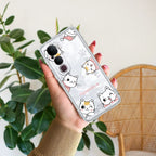 Cute Cat Customize Transparent Silicon Case For Vivo Y300 Plus 5G
