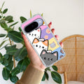 Cute Cat Transparent Silicon Case For Google Pixel 10