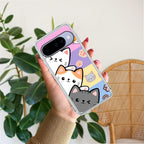 Cute Cat Transparent Silicon Case For Google Pixel 10