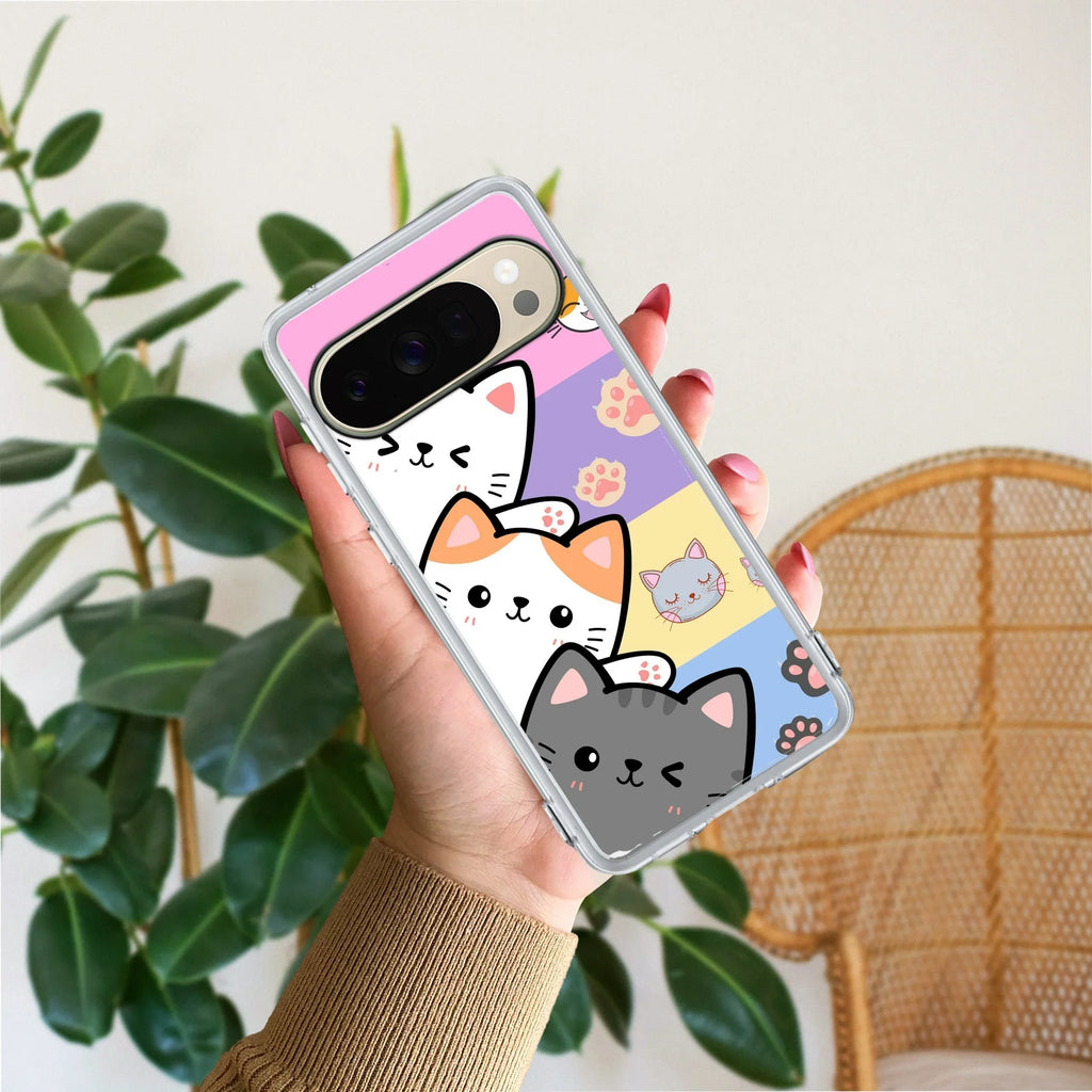 Cute Cat Anti Yellow Case For Google Pixel 10 Pro