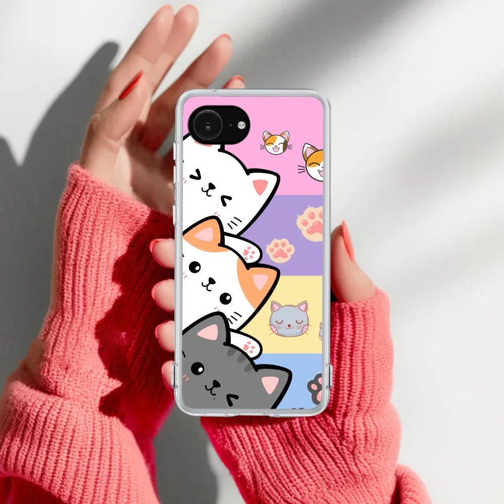 Cute Cat Transparent Silicon Case For iPhone - ShopOnCliQ