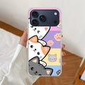 Cute Cat Anti Yellow Clear Case For iPhone 17 Pro Max
