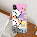 Cute Cat Transparent Silicon Case For iPhone XR