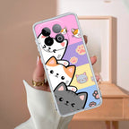 Cute Cat Transparent Silicon Case For iQOO Neo 10 5G