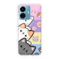 Cute Cat Transparent Silicon Case For iQOO Z6 Lite 5G