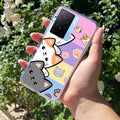 Cute Cat Transparent Silicon Case For iQOO Z7s 5G