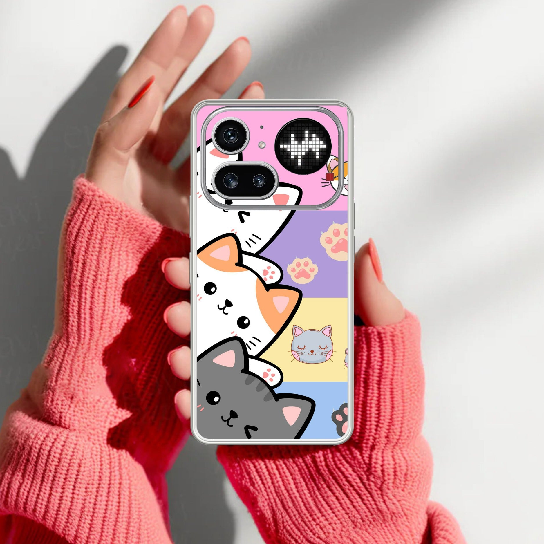 Cute Cat Anti Yellow Case For Nothing Phone 4A Pro 5G