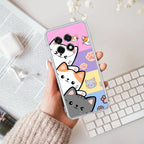 Cute Cat Customize Anti Yellow Case For OnePlus 13R 5G