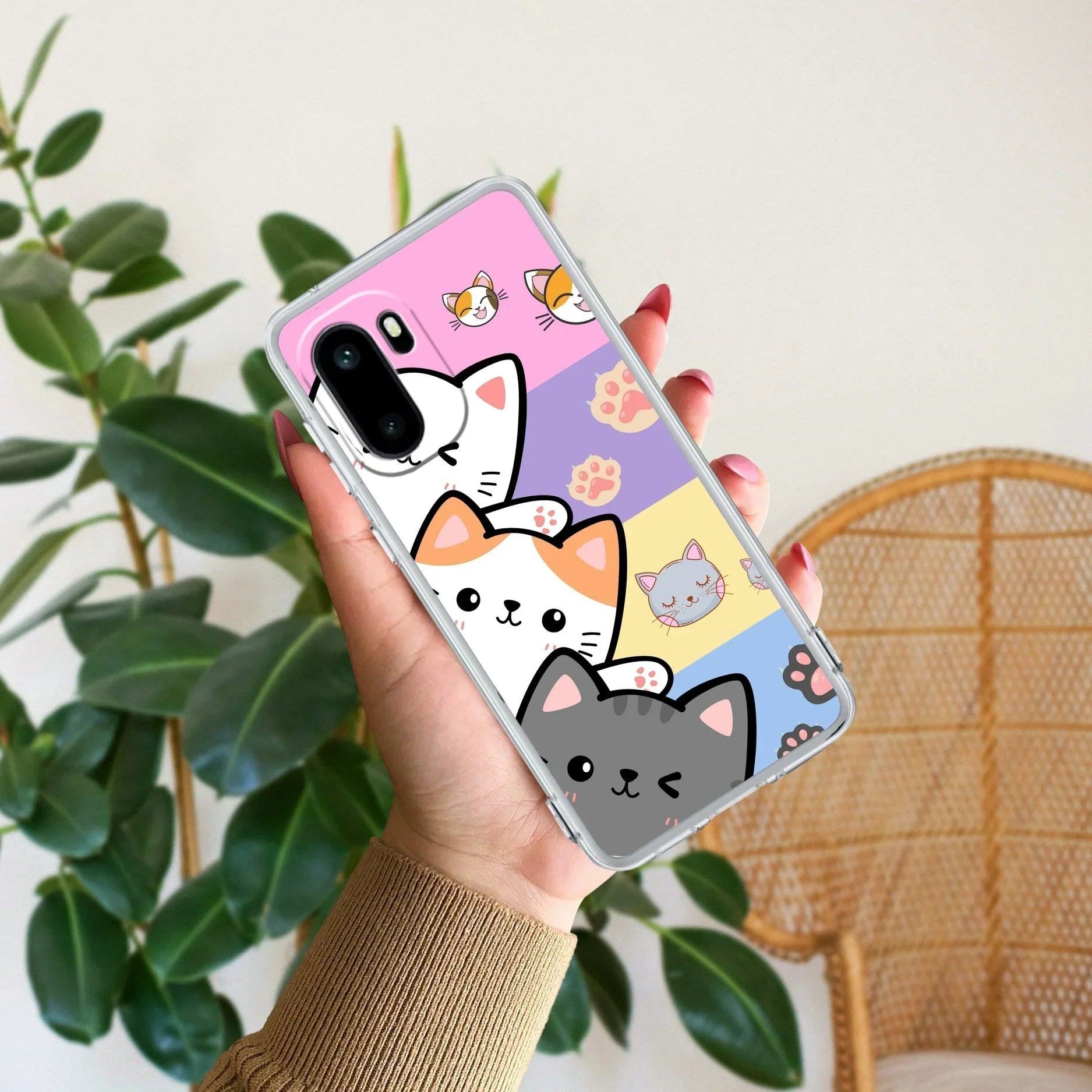 Cute Cat Transparent Silicon Case For OnePlus