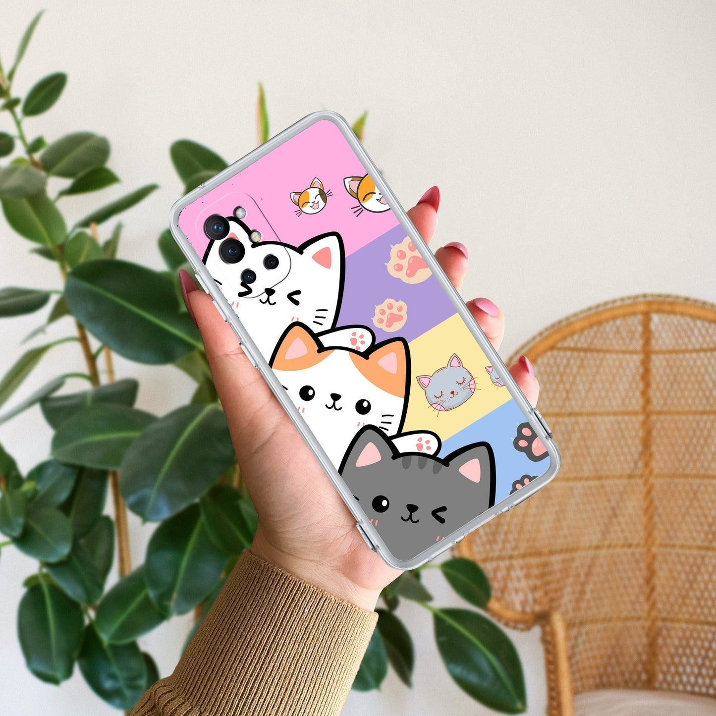 Cute Cat Transparent Silicon Case For OnePlus