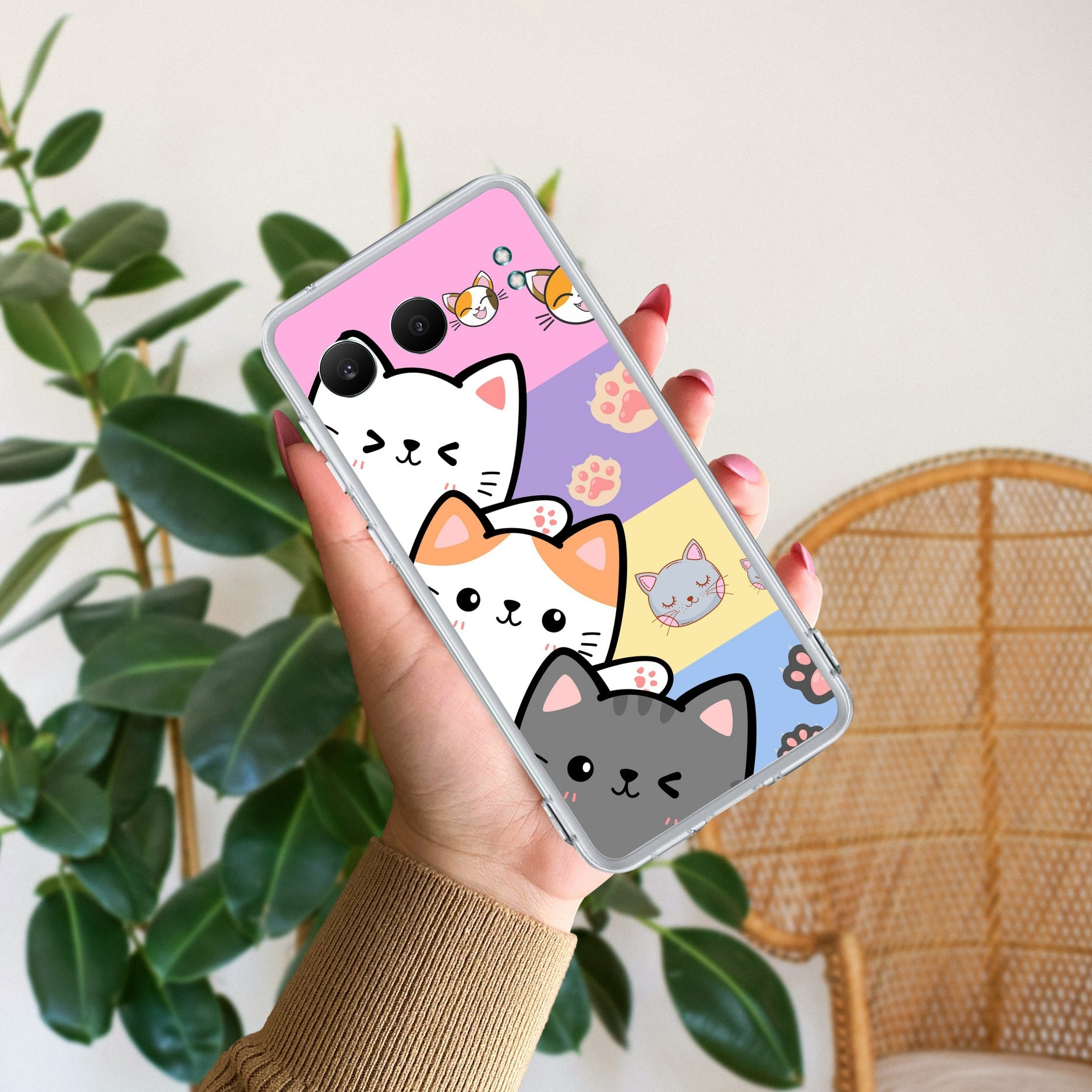 Cute Cat Anti Yellow Case For OnePlus Nord 4 5G