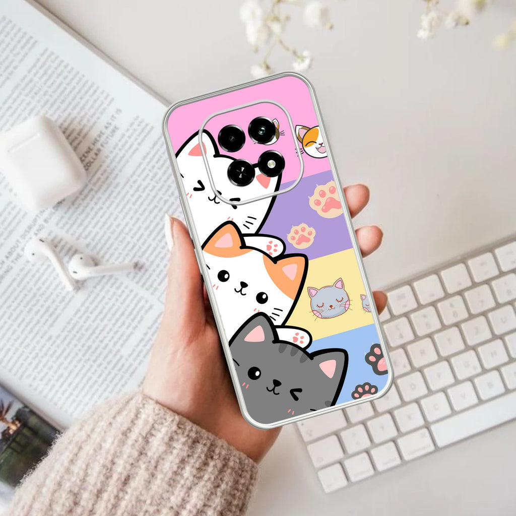 Cute Cat Customize Anti Yellow Case For Oppo F29 5G