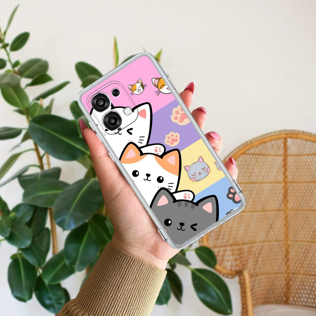 Cute Cat Anti Yellow Case For Oppo F31 5G