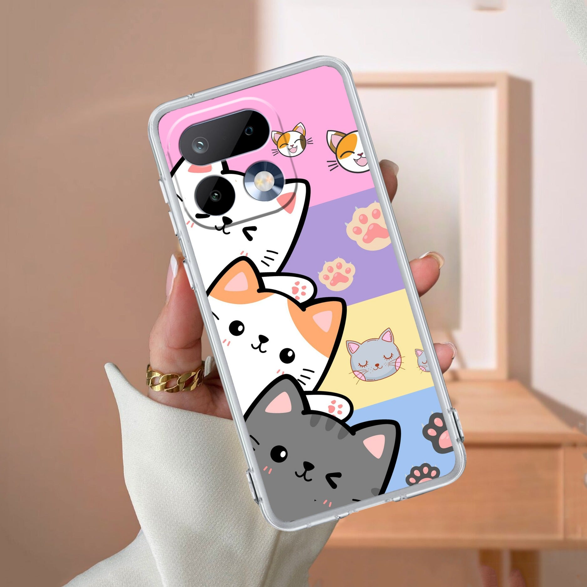Cute Cat Customize Anti Yelllow Case For Realme 16 Pro Plus 5G