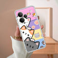 Cute Cat Transparent Silicon Case For Realme P4 Pro 5G