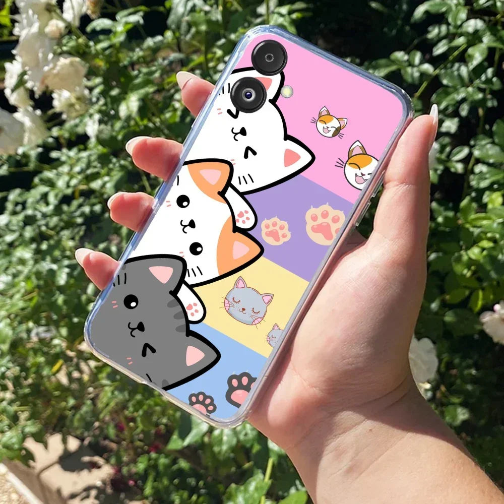 Cute Cat Anti Yellow Case For Samsung Galaxy M06 5G