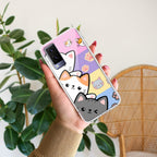Cute Cat Transparent Silicon Case For Vivo V21e 5G
