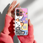 Cute Cat Transparent Silicon Case For Vivo V21e 5G