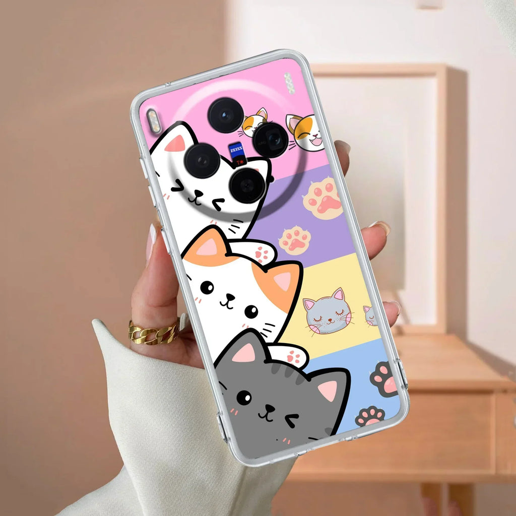 Cute Cat Anti Yellow Case For Vivo X300 Pro 5G