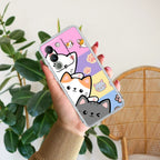 Cute Cat Transparent Silicon Case For Vivo V21 5G