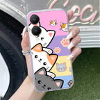 Cute Cat Customize Anti Yellow Case For Vivo Y28 5G
