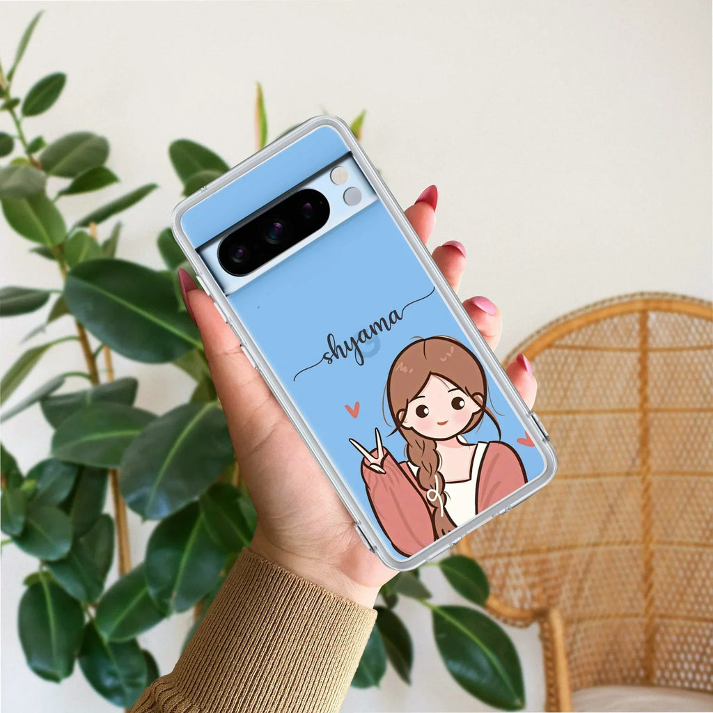 Cute Charm Customize Transparent Silicon Case For Google Pixel 8 Pro 5G