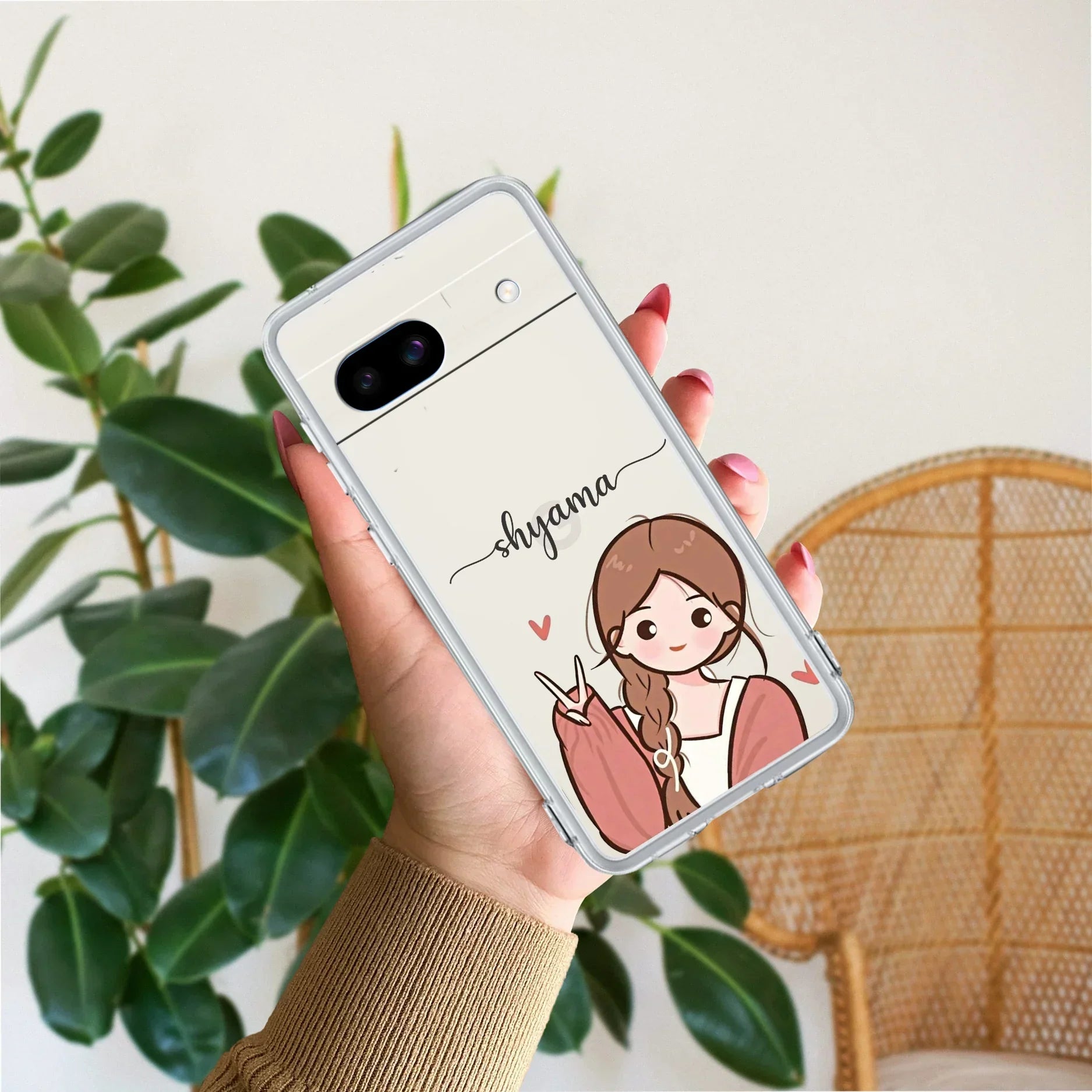 Cute Charm Customize Transparent Silicon Case For Google Pixel 8a 5G
