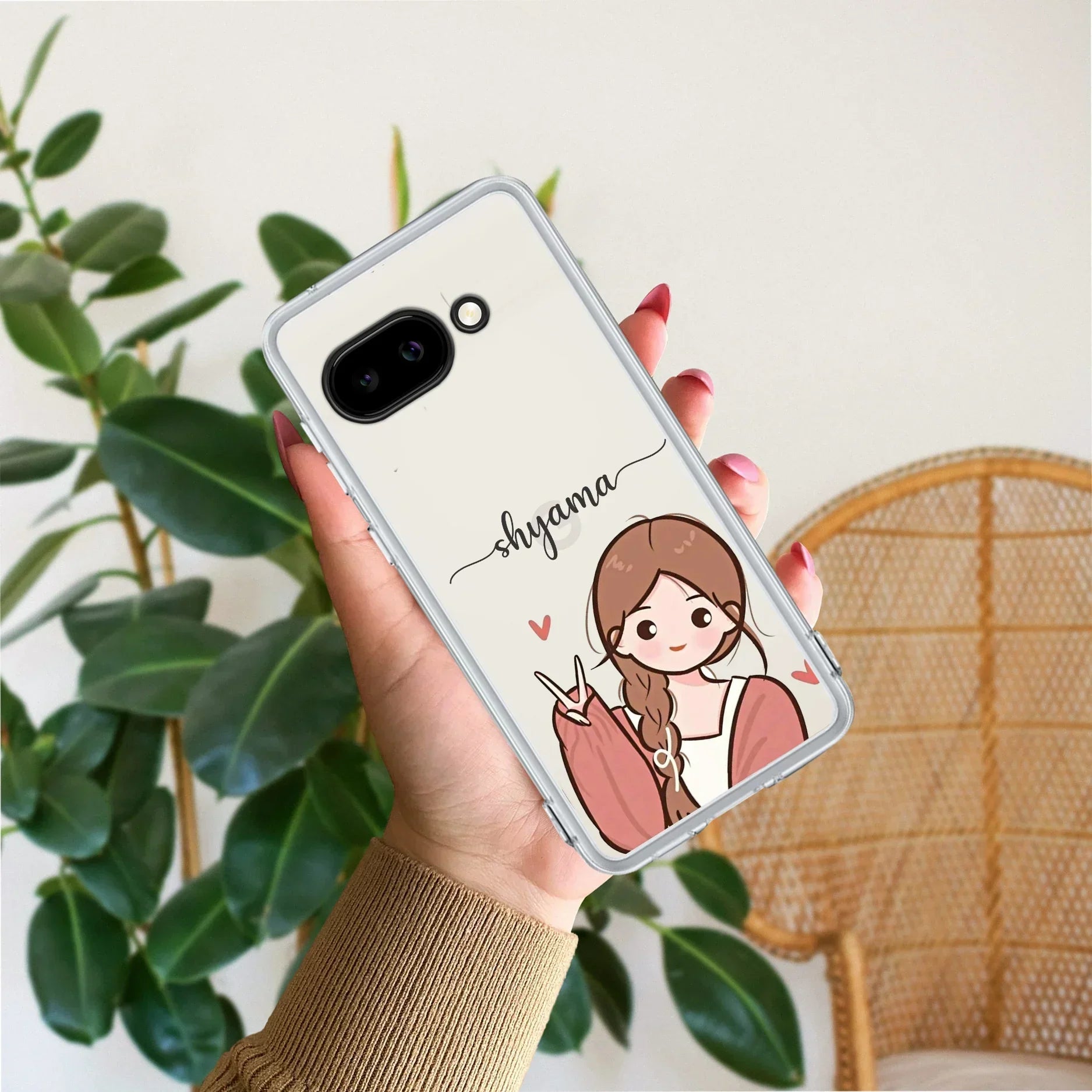 Cute Charm Customize Transparent Silicon Case For Google Pixel 9a 5G