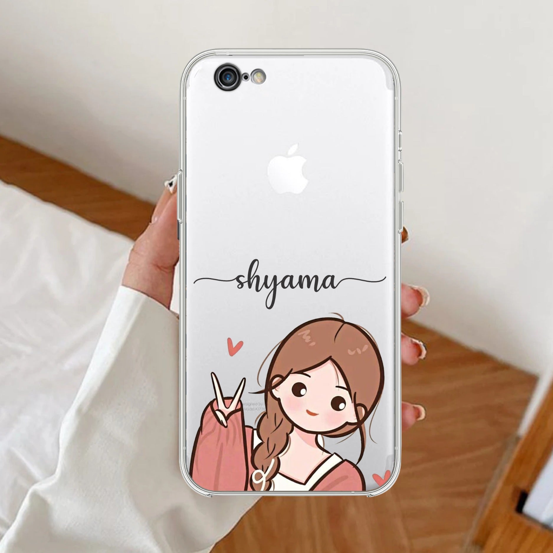 Cute Charm Customize Transparent Silicon Case For iPhone