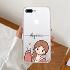 Cute Charm Customize Anti Yellow Clear Case For iPhone 7 Plus / iPhone 8 Plus