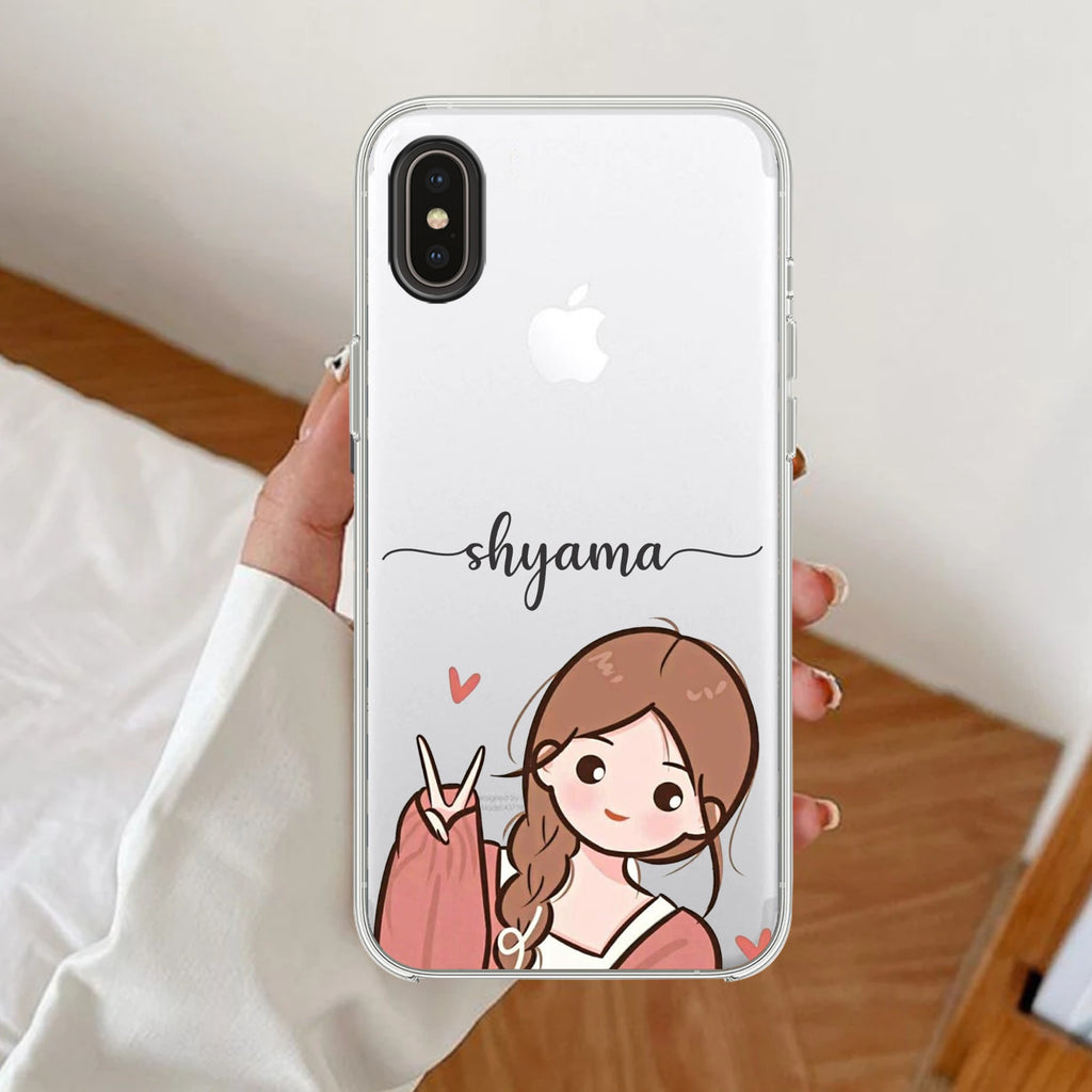Cute Charm Customize Anti Yellow Clear Case For iPhone XR
