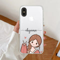 Cute Charm Customize Anti Yellow Clear Case For iPhone XR