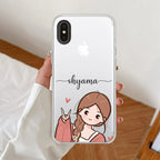 Cute Charm Customize Anti Yellow Clear Case For iPhone XR