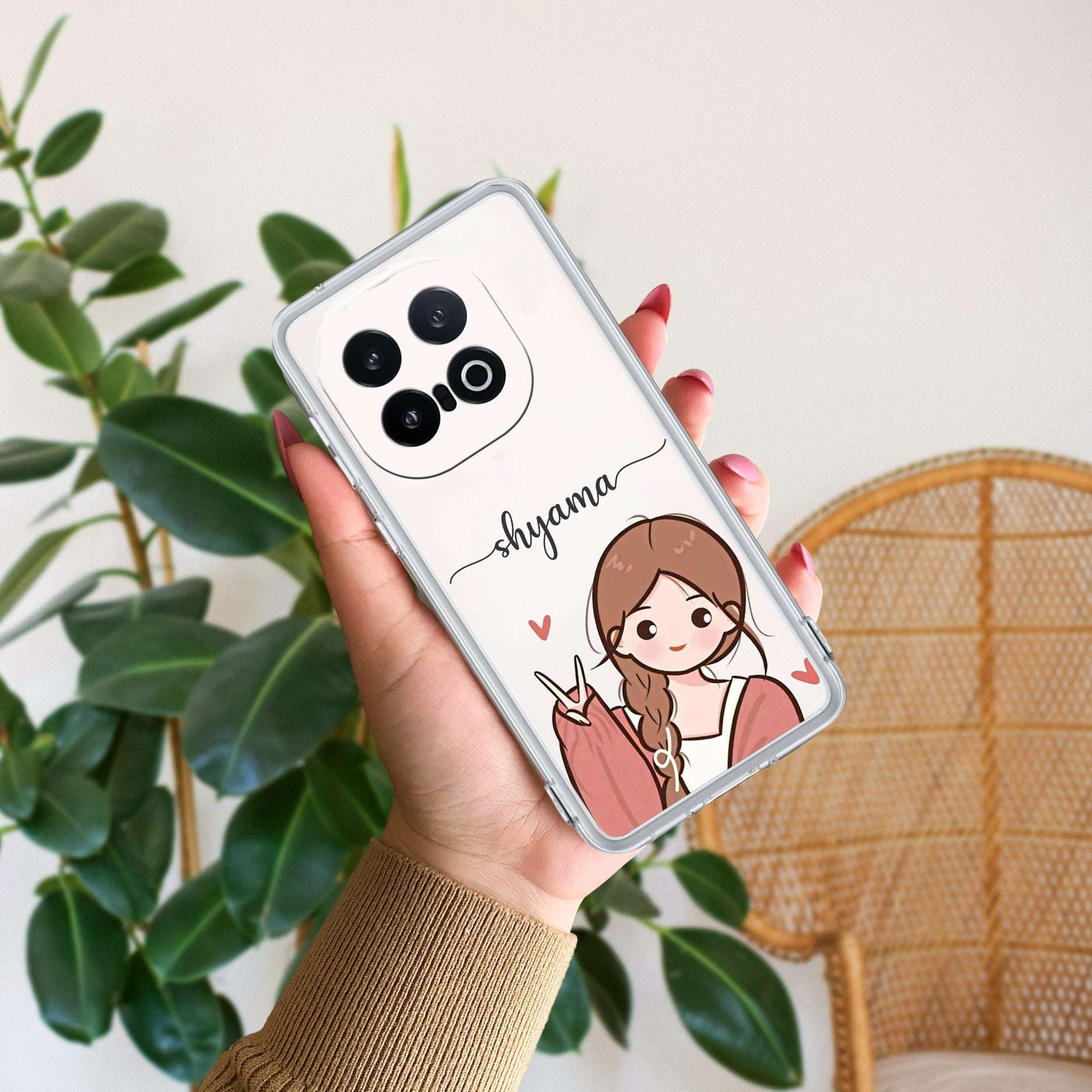 Cute Charm Customize Transparent Silicon Case For iQOO - ShopOnCliQ