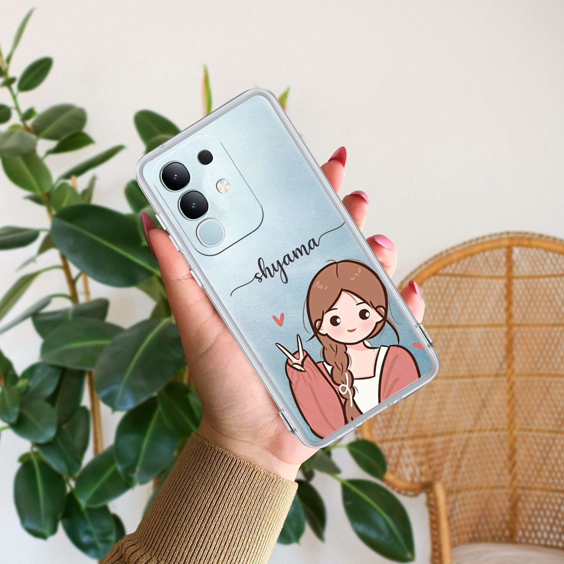 Cute Charm Customize Transparent Silicon Case For iQOO - ShopOnCliQ